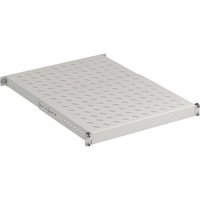 19" 1HE Schwerlast Fachboden, tiefenverst., 150 kg, ST 600, RAL7035