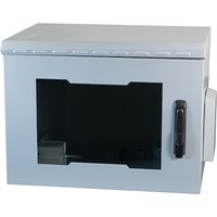 19" Wandgehäuse IP55, 16HE, Glastür, Tiefe 600 mm, RAL7035