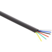 InLine® Modularkabel, 6adrig Flachband schwarz, 100m Ring