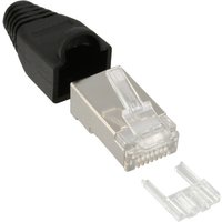 InLine® Crimpstecker RJ45 geschirmt, Knickschutz schwarz, 100er Pack