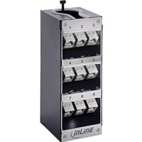 InLine® Cat.6A Keystone-Verteilerkasten, Wand-/Hutschiene, STP, 9 Port