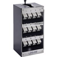 InLine® Cat.6A Keystone-Verteilerkasten, Wand-/Hutschiene, STP, 12 Port