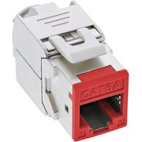 InLine® Keystone RJ45 Buchse, geschirmt, Cat.6A, rot 8er Pack