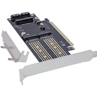 InLine® PCIe Karte x16 zu 2x M.2, 1x mSATA