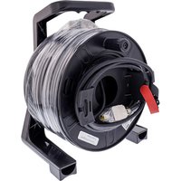InLine® Netzwerk-Kabeltrommel Outdoor, Cat.6A RJ45 HARTING, 50m, schwarz