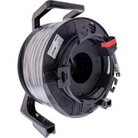 InLine® Netzwerk-Kabeltrommel Outdoor, Cat.6A PUR RJ45, 90m, schwarz