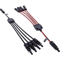 InLine® Solarkabel 4-fach Verteiler-Set schwarz/rot 0,42m
