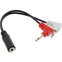 InLine® Audio Kopfhörer Flugzeug-Adapterkab., 2x 3,5mm ST / 3,5mm BU 3pol, 0,15m