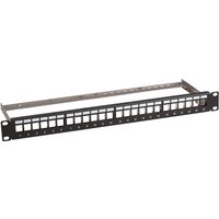 Verteilerfeld 19" 1HE 24-Port metall grau, mit 24x Keystone slimline CAT6a