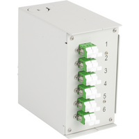 Hutschienenbox OS2 6xLC/APC-Duplex Kupplung, ohne Pigtails