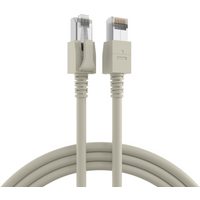 RJ45 Patchkabel Cat.6A S/FTP FRNC, VC LED grau 10m