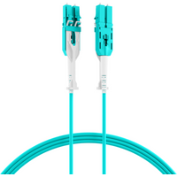 Glasfaser Patchkabel Duplex Patchkabel Push/Pull LC-LC OM3, 5m LSZH 3mm aqua - 1 VPE = 10 St�ck