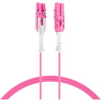 Glasfaser Patchkabel Duplex Patchkabel Push/Pull LC-LC OM4, 1m LSZH 3mm erikaviolett - 1 VPE = 10 St�ck