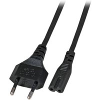 Stromkabel Netzleitung Euro - C7 180°, schwarz, 2,0m, 2 x 0,75 mm² - 1 VPE = 10 St�ck