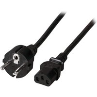 Stromkabel Netzleitung Schutzkontakt 180° - C13, 180°, schwarz, 5,0 m, 3 x 1,00 mm² - 1 VPE = 10 St�ck