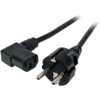 Stromkabel Netzleitung Schutzkontakt 180° - C13 90, °, schwarz, 5,0 m, 3 x 1,00 mm² - 1 VPE = 10 St�ck