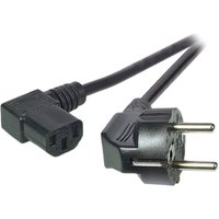 Stromkabel Netzleitung Schutzkontakt 90° - C13 90°, schwarz, 5,0 m, 3 x 1,00 mm² - 1 VPE = 10 St�ck