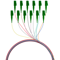 Faserpigtail LC/APC OS2 G657A2, farbiges Set 2m - 12 Stück