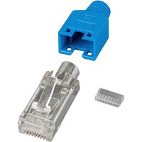 RJ45-Hirose Stecker STP, TM11 blau, 100, Stück, 3 Elemente, Cat. 5e
