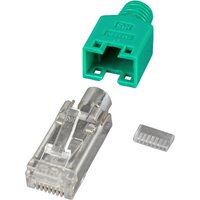 RJ45-Hirose Stecker STP, TM11 grün, 100, Stück, 3 Elemente, Cat. 5e