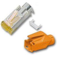 RJ45-Hirose Stecker STP, TM31 orange, 100 Stück, 3 Elemente, Cat.6A