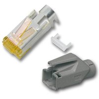 RJ45-Hirose Stecker STP, TM31 hellgrau, 50 Stück, 3 Elemente, Cat.6A