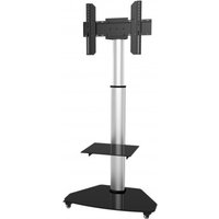 TV Trolley für LCD LED TV 37-70", silber, mit Ablage