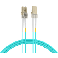 INFRALAN® Duplex Patchkabel Flat-Twin LC-LC OM3, 5m LSZH 3x5mm aqua