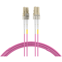 INFRALAN® Duplex Patchkabel Flat-Twin LC-LC OM4, 0,5m LSZH 3x5mm erikaviolett
