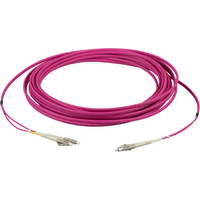 INFRALAN® Duplex Patchkabel Flat-Twin LC-LC OM4, 5m LSZH 3x5mm erikaviolett