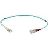 INFRALAN® Duplex Patchkabel Flat-Twin LC-SC OM3, 5m LSZH 3x5mm aqua