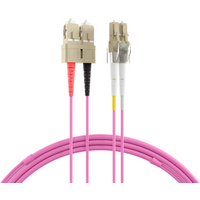INFRALAN® Duplex Patchkabel Flat-Twin LC-SC OM4, 3m LSZH 3x5mm erikaviolett