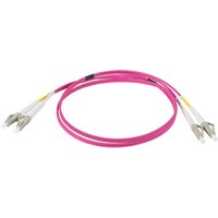 INFRALAN® Duplex Patchkabel LC-LC OM4, 7,5m LSZH 2mm erikaviolett