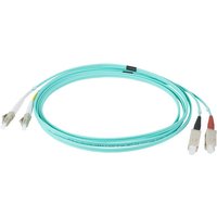 INFRALAN® Duplex Patchkabel LC-SC OM3, 10m LSZH 2mm aqua