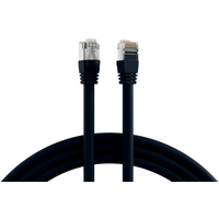 RJ45 Patchkabel S/FTP, Cat.6, PVC, kurze, Tülle, UL, 15m, schwarz