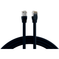 Patchkabel RJ45 Patchkabel S/FTP, Cat.6, PVC, kurze, Tülle, UL, 6m, schwarz - 1 VPE = 50 St�ck