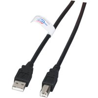 USB USB2.0 Anschlusskabel A-B, St.-St., 1,8m, schwarz, LSZH - 1 VPE = 10 St�ck
