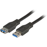 USB USB3.0 Verlängerungskabel A-A, St.-Bu., 1,0m, schwarz, Premium - 1 VPE = 10 St�ck