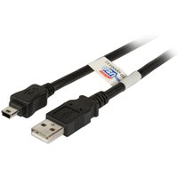 USB USB2.0 Anschlusskabel A-Mini B (5polig), St.-St., 5,0m, schwarz, Premium - 1 VPE = 80 St�ck
