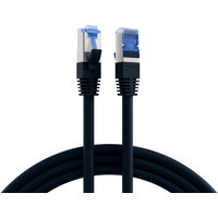 RJ45 Patchkabel Cat.6A S/FTP TPE, Cat.7 Rohkabel superflex schwarz 30m