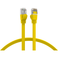 Patchkabel RJ45 Flachpatchkabel Cat.6A U/FTP PVC, gelb 3m - 1 VPE = 10 St�ck