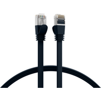 Patchkabel RJ45 Flachpatchkabel Cat.6A U/FTP PVC, schwarz 2m - 1 VPE = 10 St�ck