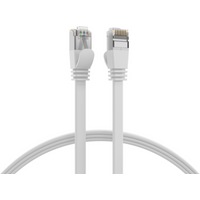 Patchkabel RJ45 Flachpatchkabel Cat.6A U/FTP PVC, weiß 5m - 1 VPE = 10 St�ck