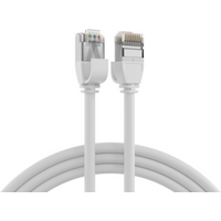 Patchkabel RJ45 Patchkabel Cat.6A U/FTP TPE, 4mm ultraflex weiß 0,25m - 1 VPE = 10 St�ck