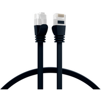Patchkabel RJ45 Flachpatchkabel Cat.6A U/UTP PVC, schwarz 3m - 1 VPE = 10 St�ck