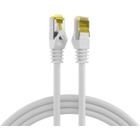 Patchkabel RJ45 Patchkabel Cat.6A S/FTP LSZH, Cat.7 Rohkabel weiß 3m - 1 VPE = 10 St�ck