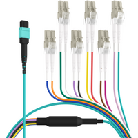 MTP®(F)-LC Trunkkabel OM3 12 Fasern, Typ B LSZH aqua 5m