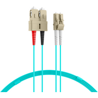 Duplex Patchkabel LC-SC OM3, 20m LSZH 2mm aqua