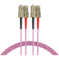 Glasfaser Patchkabel Duplex Patchkabel Flat-Twin SC-SC OM4, 7,5m LSZH 3x5mm erikaviolett - 1 VPE = 10 St�ck