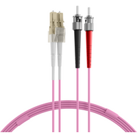 Glasfaser Patchkabel Duplex Patchkabel LC-ST OM4, 3m LSZH 2mm erikaviolett - 1 VPE = 10 St�ck